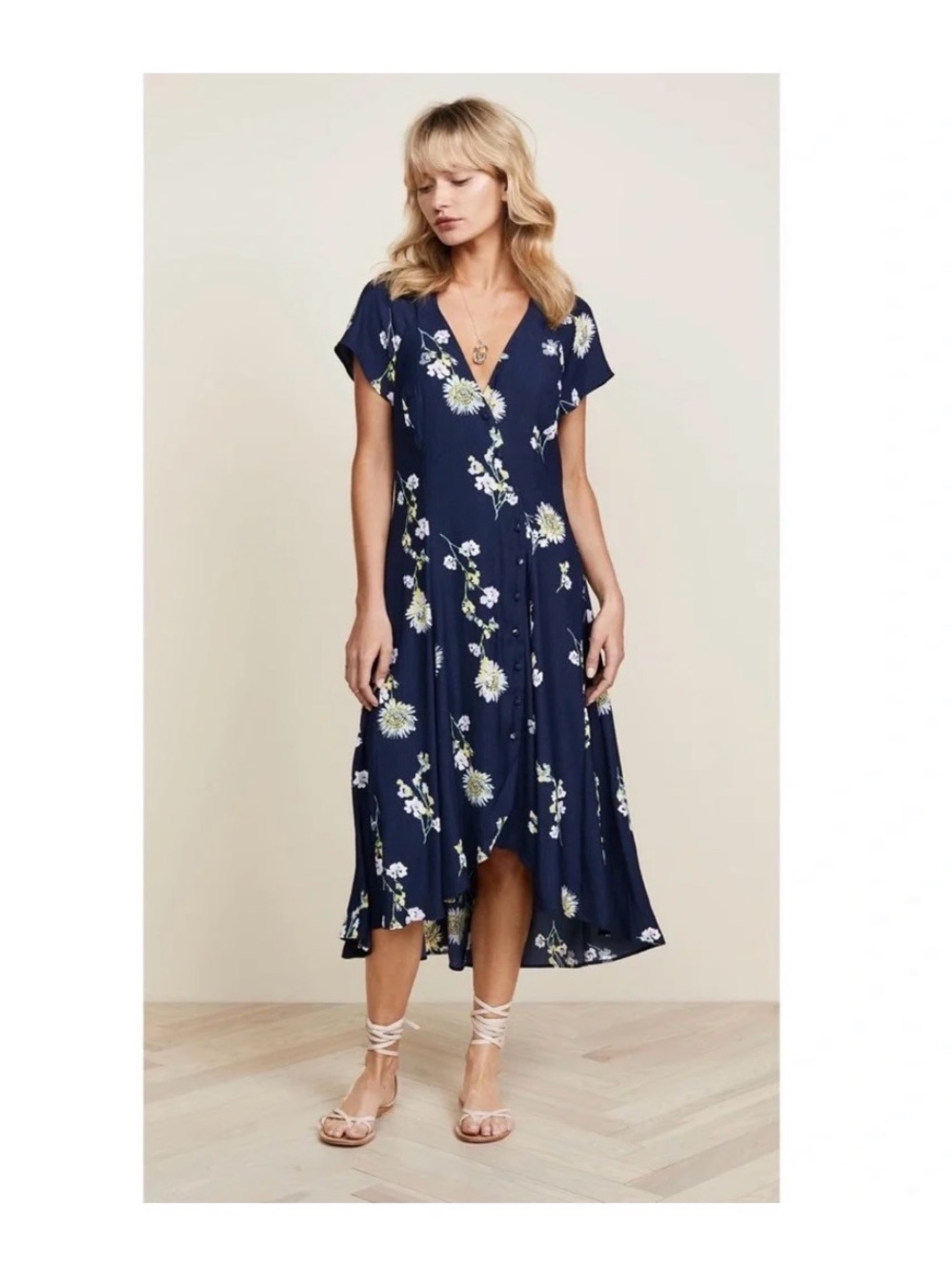 Free People Lost in You Floral High-Low Midi Dress